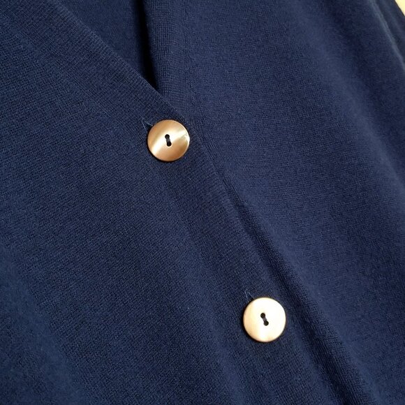 Vince 100% Cashmere V Neck Longline Cardigan S Lightweight Blue Button Pockets - Picture 13 of 16
